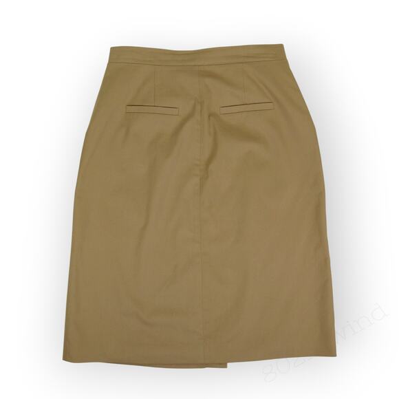 10/42 BA&SH Bastien CottonBlend ALine Wrap Midi Skirt Camel PatchPockets - Picture 10 of 14